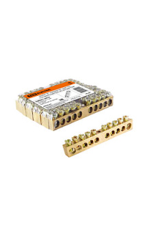 SQ0801-0050, Шина "N" нулевая 8х12мм 10/1 (10 групп/крепеж по центру)