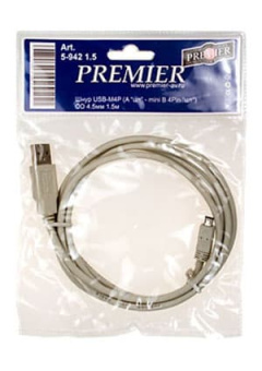 5-942 ШНУР USB-M4P (А "ШТ"- MINI В 4PIN "ШТ")1.50М