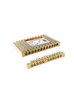 SQ0801-0060, Шина "N" нулевая 6х9мм 12/2 (12 групп/крепеж по краям)