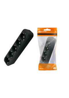 SQ1806-0135, Колодка розеточная 5 гнезд 2П+3 16А 250В черная