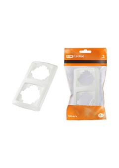 SQ1805-0024, Рамка 2-х постовая горизонтальная белая "Онега"