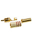 1-210G-1(RP-219G), штекер RCA металл на кабель винт красный "позолоченный"
