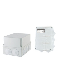 SQ1401-1246, Распаячная коробка ОП 190х140х120мм, крышка, IP55, 10 гермовводов, инд. штрихкод,