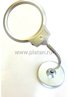 EL-018-13, Лупа круглая 2х +5х, настольная с подсветкой