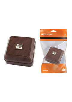 SQ1801-0041, Розетка TФ (RJ-11) открытой установки IP20, бук "Ладога"