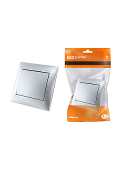 SQ1815-0201, Выключатель 1 кл. 10А серебр. металлик "Лама"