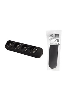 SQ1806-0429, Колодка розеточная 4 гнезда 2П+3 16А 250В черная серии "Народная"