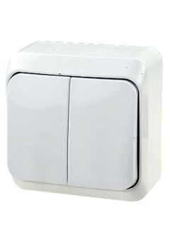 BA10-002B, Выключатель "Этюд" 2-кл ОП  10А (белый)