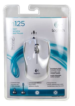 Мышь Logitech M125 Corded, Оптическая мышь,USB