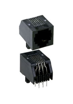5555165-1, RJ25 розетка угловая на плату 6 конт.
