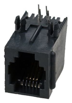 05-1113, розетка телефонная 6р4с пластик на плату (fd-6057)